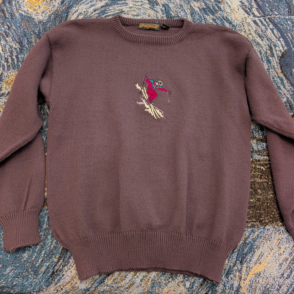 Vintage McGregor Knit Sweater with Skiing Motif